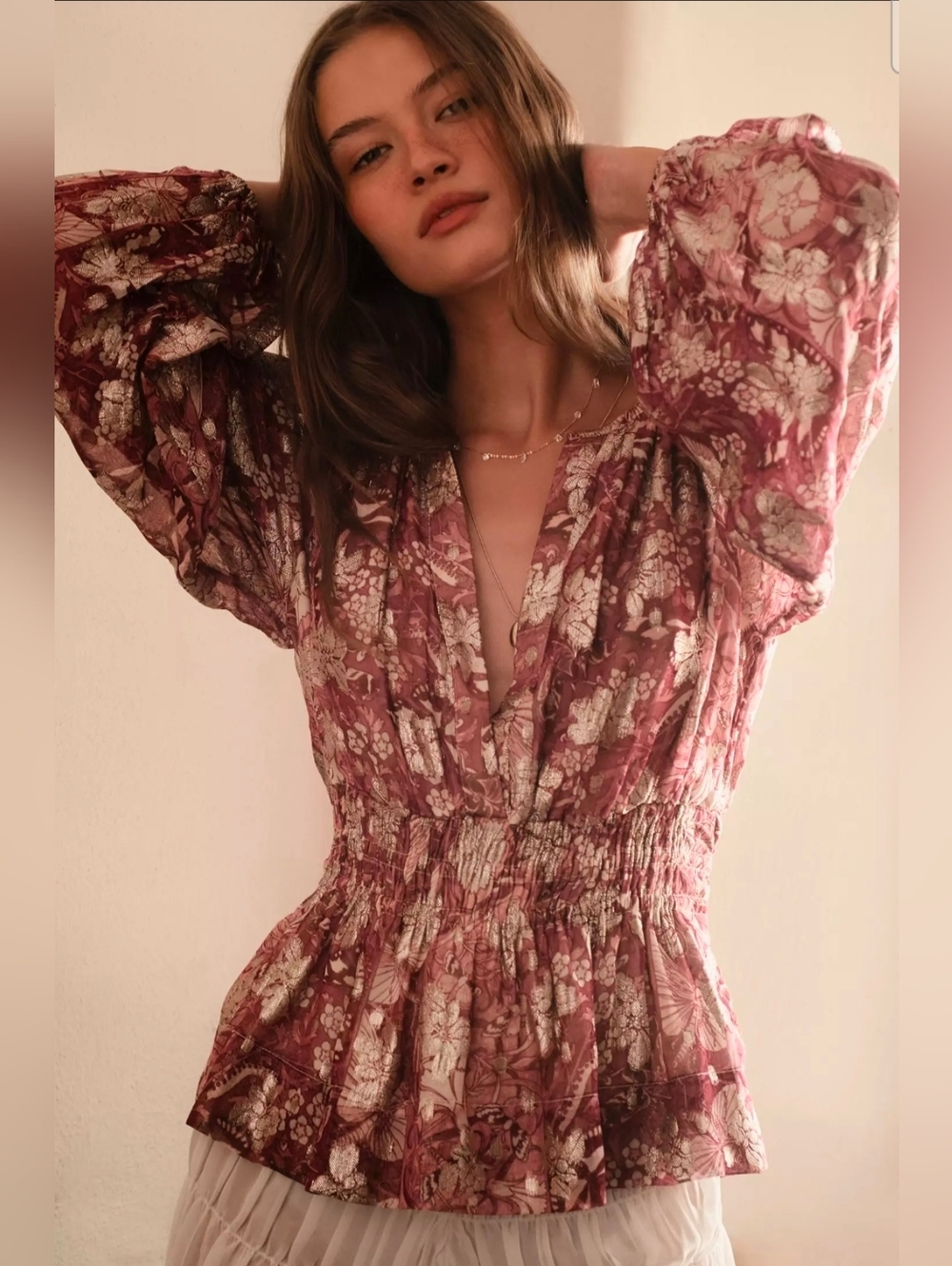 Anthropologie Somerset Floral Chiffon Blouse